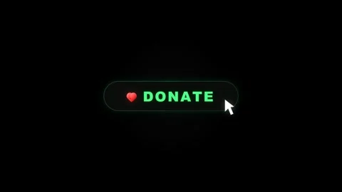 Donate Button Animation Clicking Mouse Cursor Black Background Stockbeeldmateriaal 332695166