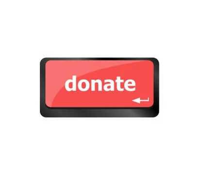 Donate button on computer keyboard pc key Stock Illustration