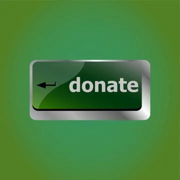 Donate button on computer keyboard pc key Stock Illustration