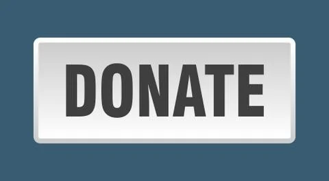 Donate button. donate square white push button Stockillustratie