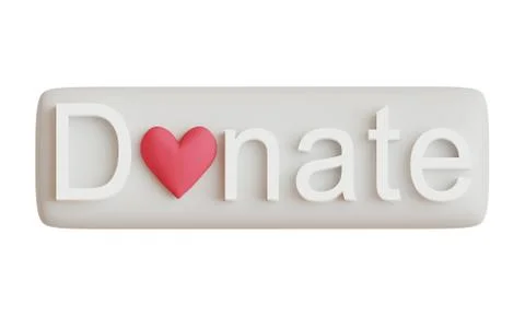 Donate Button with heart for use on web-site, donation concept Stock Illustration