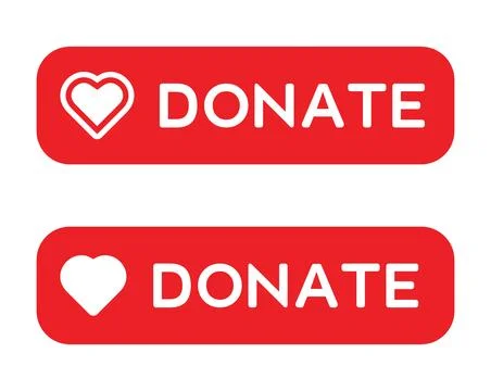 Donate button icon line art vector Stock Illustration