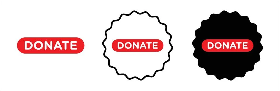 Donate button icon logo set vector Stock Illustration