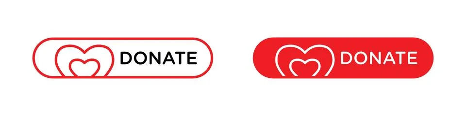 Donate button icon mark in filled style Stock Illustration