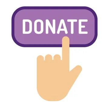 Donate button vector illustration help icon donation gift charity support give Stock Illustration