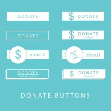 Donate Buttons Donate buttons in simple, flat design vector style for webs... Stock Photos