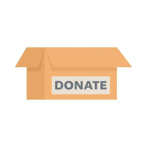 Donate carton box icon flat isolated vector Illustrazione stock