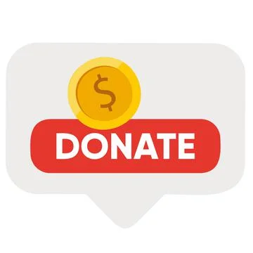 Donate chat. Donation button. Charity day. Stock Illustration