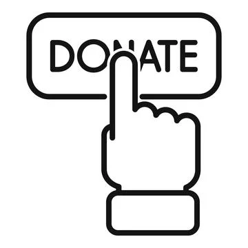 Donate click button icon outline vector. Charity help Stock Illustration