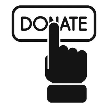 Donate click button icon simple vector. Charity help Stock Illustration