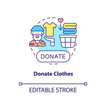 Donate clothes concept icon Stock Illustration