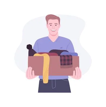 Donate clothes isolated cartoon vector illustrations. Ilustración de archivo