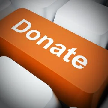 Donate Computer Key In Blue Showing Charity And Fundraising Stock Illustration
