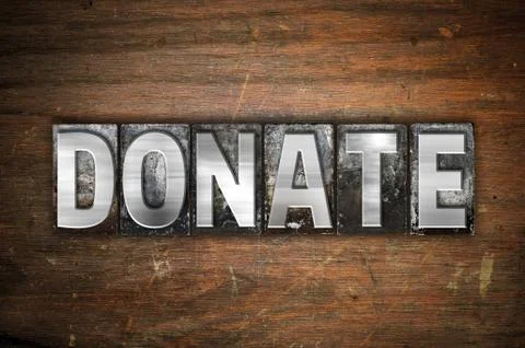 Donate Concept Metal Letterpress Type Stock Illustration