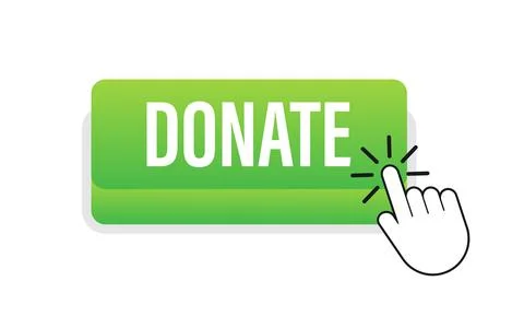 Donate with cursor button. Internet icon. Pointer click icon. Vector stock Stock Illustration
