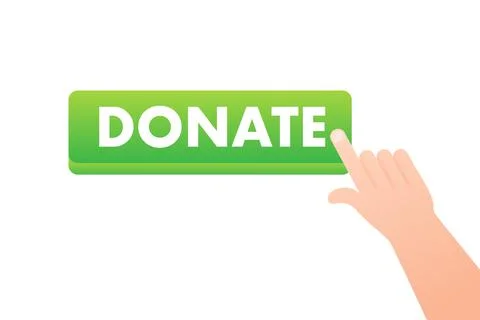 Donate with cursor button. Internet icon. Pointer click icon. Vector stock Illustrazione stock