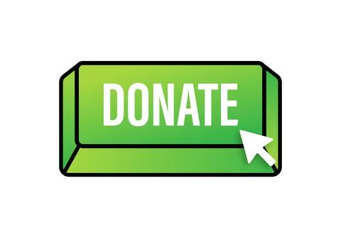 Donate with cursor button. Internet icon. Pointer click icon. Vector stock Stockillustratie