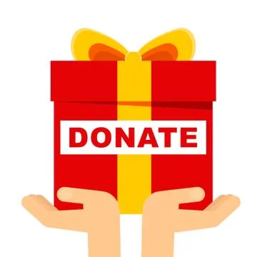 Donate gift concept Illustrazione stock