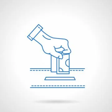 Donate hand flat line vector icon Stock Illustration