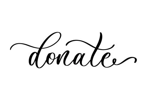 Donate Hand lettering vector lettering phrase. Blood donation, donate clothes Stock Illustration