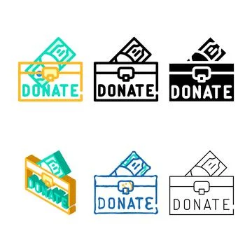 Donate for hiv variations aids disease people color icon vector Stock Illustration
