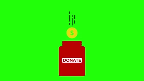Donate Icon Animation on Green Background Stock Footage 296194321