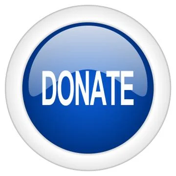 Donate icon, circle blue glossy internet button, web and mobile app illustrat Stock Illustration