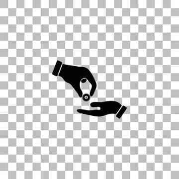 Donate icon flat Stock Illustration