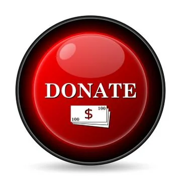 Donate icon. internet button on white background.. Stock Illustration