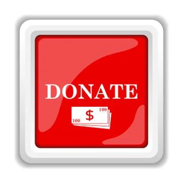 Donate icon. internet button on white background.. Stock Illustration