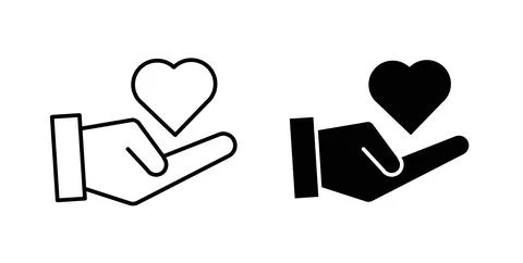 Donate icon. Style is flat and line symbol Stock Illustration