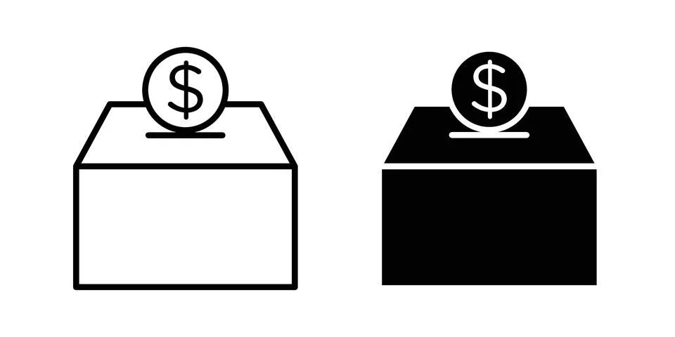 Donate icon symbol  illustration bundle in black colour Stock Illustration