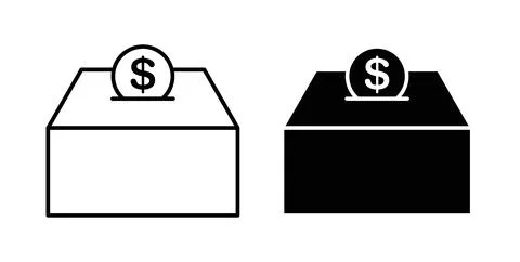 Donate icon symbol. Vector illustration pack in black color. Stock Illustration
