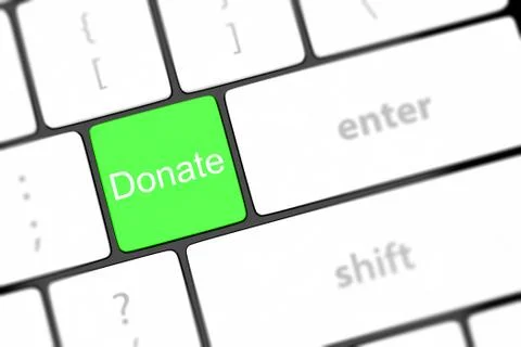 Donate key word on computer keyboard, Stock Illustration