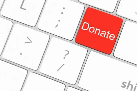 Donate key word on computer keyboard, Stock Illustration