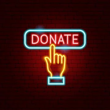 Donate Neon Sign Stock Illustration