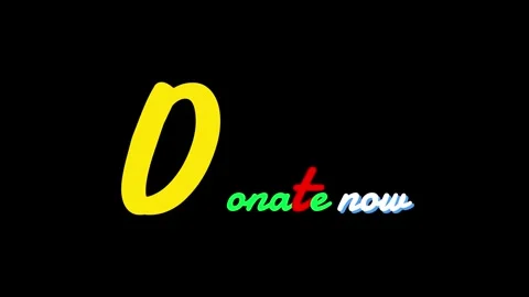 Donate Now Animated Text Call To Action Black Background Charity Crowdfunding Video stock 322173303