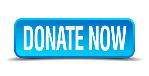 Donate now blue 3d realistic square isolated button Stock Illustration