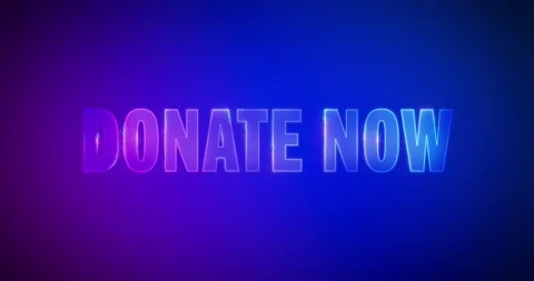 Donate now. Electric lightning words. Logotype Stock Footage 135411611