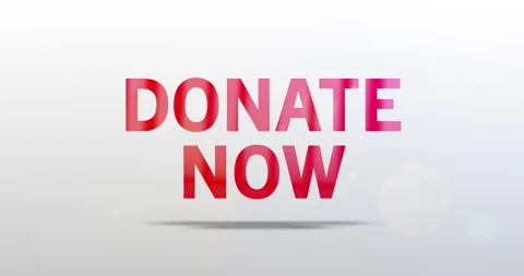 Donate now. Particle Logo. Red Text Animation Stock Footage 138157694