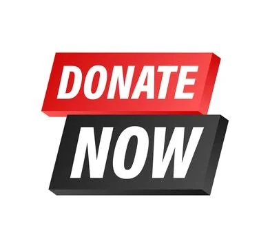 Donate now sign, label. Vector stock illustration. Ilustração Stock