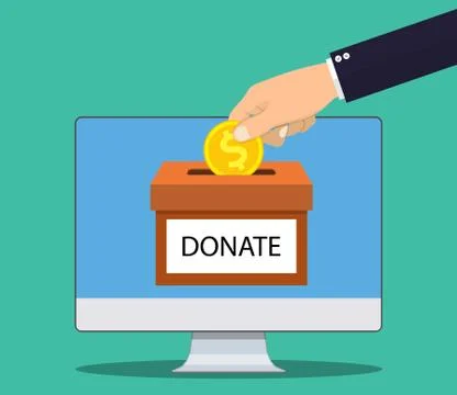 Donate online concept. Illustrazione stock