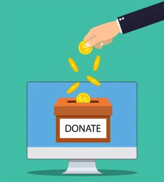 Donate online concept. Illustrazione stock
