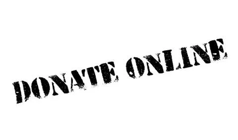 Donate Online rubber stamp Stock Illustration