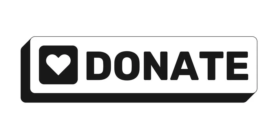 Donate rectangle UI web button Illustrazione stock