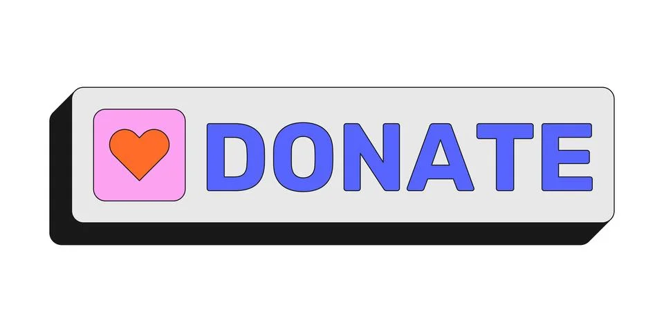Donate rectangular UI web button Stockillustratie