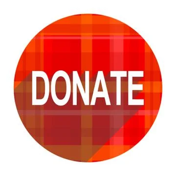 Donate red flat icon isolated. Stock-Illustration