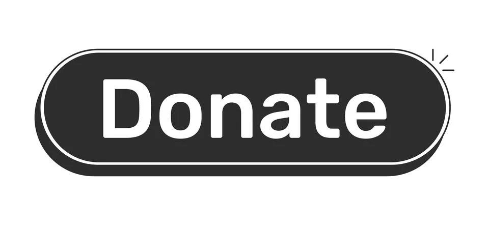 Donate rounded modern black UI element Stock Illustration