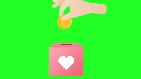 Donate For Supporting On Green Screen Stock Footage 285845596