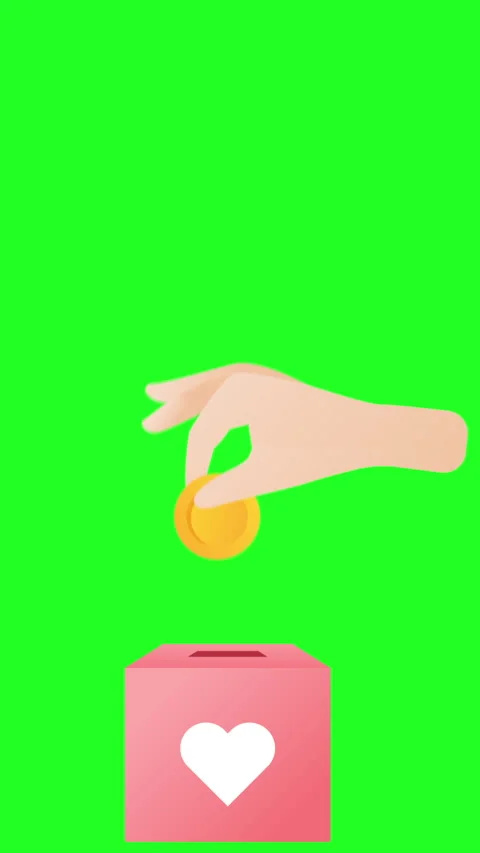 Donate For Supporting Vertical Green Screen Stock Footage 285845588